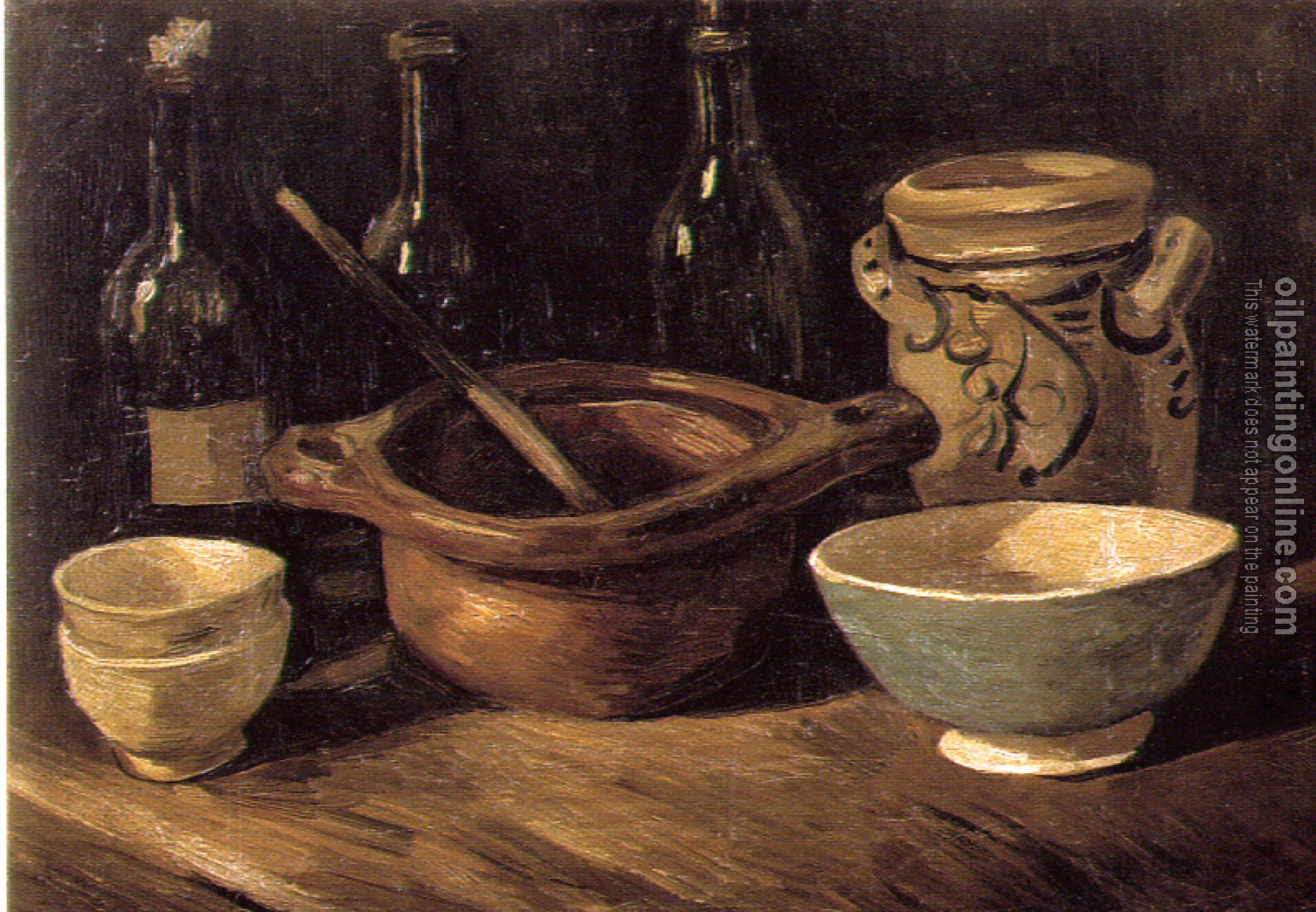 Gogh, Vincent van - Still Life with Pottery and Three Bottles
